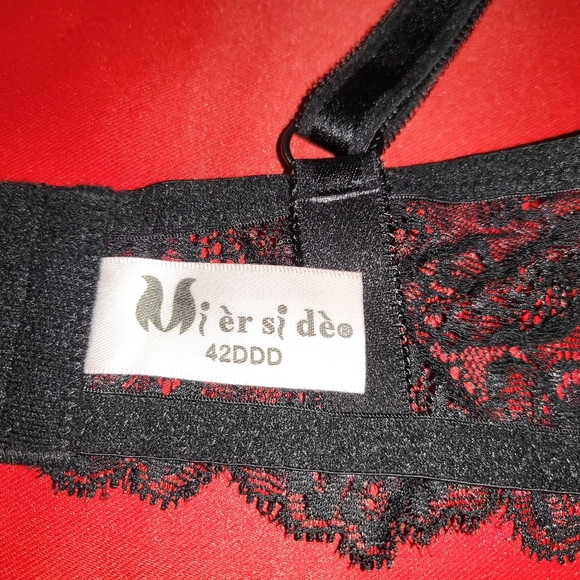 MIERSIDE Women's Black Plus Size No-Padded Underwire Bra - 42DDD (NWOT) - Picture 3 of 4